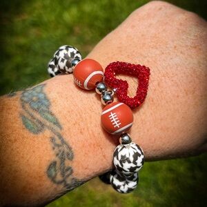 ALABAMA FOOTBALL BRACELET HOUNDSTOOTH STRETCH BRACELET HANDMADE